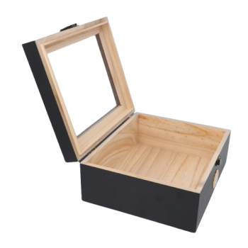 Humidor Sosnowy Pojemnik do Przechowywania Cygar z Przezroczystą Szybką