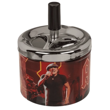 Czerwona Popielniczka Metalowa Zamykana Obrotowa AC/DC dla Muzyka Rockmena