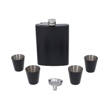 Zestaw Prezentowy Szachy + Czarna Piersiówka + 4 Kieliszki + Lejek Gentelo