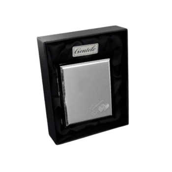 Srebrna Papierośnica z Sercami Kocham Cię w Opakowaniu Prezentowym Gentelo