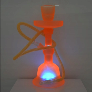 Szklana Fajka Wodna 35cm z LED i Pilotem, 1 Wąż, 13 Kolorów