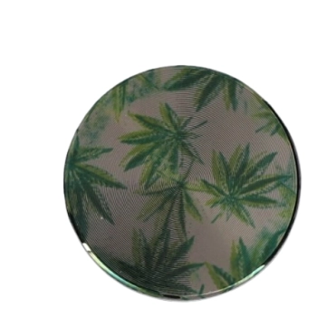Metalowy Młynek do Tytoniu Suszu CBD Srebrny z Kolorowymi Listkami Grinder