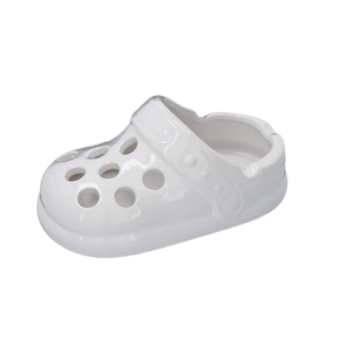 Biała Popielniczka Ceramiczna w Kształcie Klapka Buta typu Crocs
