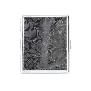 Papierośnica Metalowa z Gotowym Grawerem Kwiatów Gentelo