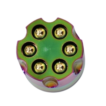 Tęczowy Grinder Młynek do Suszu w Kształcie Magazynku Rewolwera z Amunicją