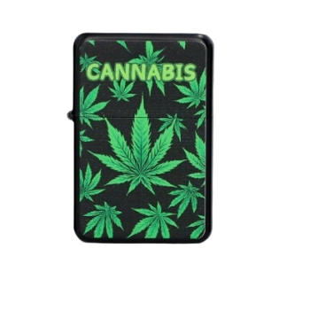 Zapalniczka Benzynowa Gentelo z Nadrukiem CANNABIS – Klasyka Zieleni