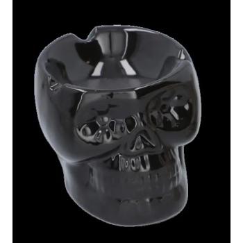 Czarna Popielniczka w Kształcie Czaszki Dekoracyjna Ceramiczna 8 x 8 cm