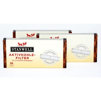 Filtry Stanwell Ceramiczne 9mm z Aktywnym Węglem - 10 Sztuk