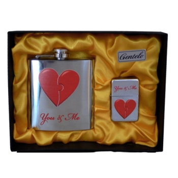 Zestaw Piersiówki i Zapałniczki Gentelo You & Me 180 ml