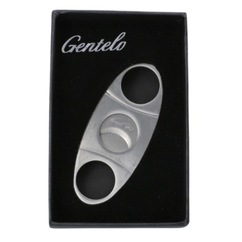 Srebrna Metalowa Obcinarka Do Cygara w Eleganckim Opakowaniu Prezentowym