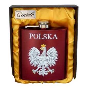 Elegancka Piersiówka Gentelo ze Stali Nierdzewnej 180 ml Czerwona