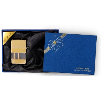 Złota Zapalniczka Benzynowa Prezentowa W Eleganckim Opakowaniu xtech