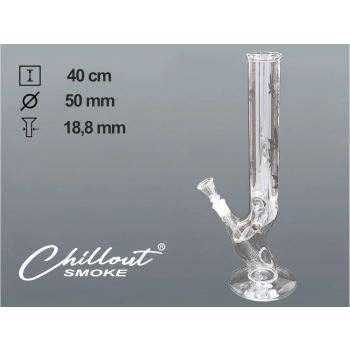 Bongo Lodowe Wygięte Chillout Smoke Wysokość 40 cm z Listkami Marihuany