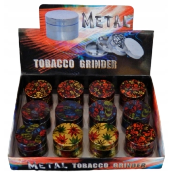Metalowy Młynek do Tytoniu Suszu Ziół 4 Częściowy, Średnica 4 cm- Gentelo