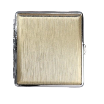 Złota Papierośnica Metalowa Gładkie Szczotkowane Wykończenie Gentelo