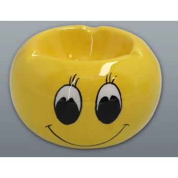 Żółta Ceramiczna Popielniczka Emotikonka 9x9 cm w Kartonowym Pudełku