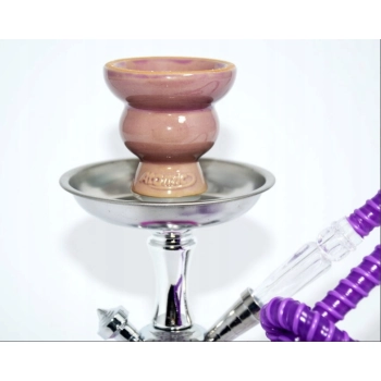 Szklana Fajka Wodna 25cm z Metalowym Korpusem i Ceramicznym Cybuchem