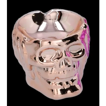 Popielniczka w Kształcie Czaszki z Chromowanym Połyskiem Różowe Złoto