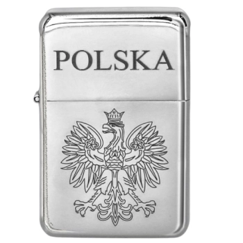 Zapalniczka Benzynowa Gentelo z Polskim Orłem, Srebrna