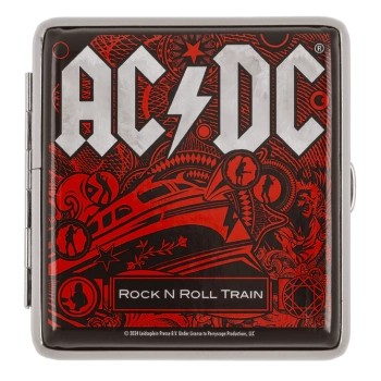 Papierośnica Metalowa Etui na Papierosy AC/DC ROCK N ROLL TRAIN