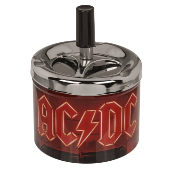 Czerwona Popielniczka Metalowa Zamykana Obrotowa AC/DC dla Muzyka Rockmena