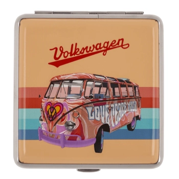 Beżowo-pomarańczowa Papierośnica Metalowa Etui na Papierosy Volkswagen Bus