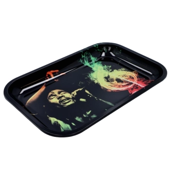 Taca Metalowa do Suszenia Tytoniu i Ziół w Stylu Reggae 27x16 cm