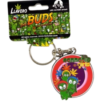 Metalowy Brelok do Kluczy w Kształcie Marihuany Wielokolorowy