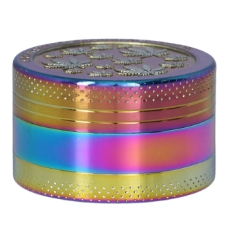 Młynek do Tytoniu Ziół Suszu CBD Grinder Tęczowy z Listkami Marihuany