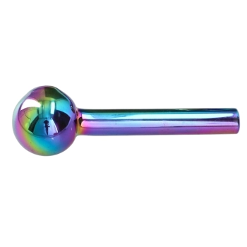 Szklana Fajka do Olejku 10 cm Klasyczna Metaliczny Tęczowy Chillout Smoke