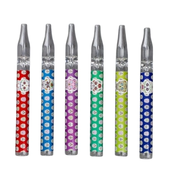 Zwężana Cygarniczka Szklana Fifka Lufka z Czaszkami 12,5 cm Chillout Smoke