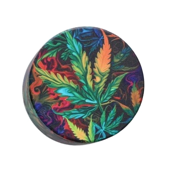 Kolorowy Młynek do Tytoniu Grinder Metalowy z Kolorowym Liściem Marychy