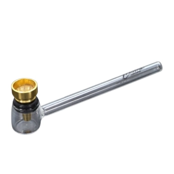 Cygarniczka Szklana Lufka Fifka z Bańską i Metalową Główką Cybucha 12,7 cm