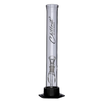 Bongo Szklane Chillout 35 cm Prosta Tuba Fajka Wodna z Gumową Podstawą