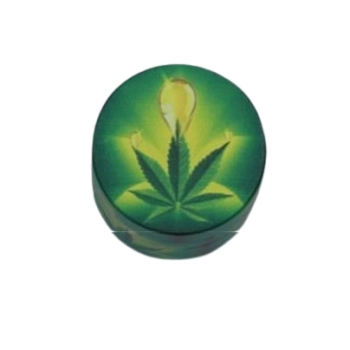 Młynek do Tytoniu Suszu Grinder Crusher Zielony z Liściami Marihuany