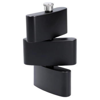 Elegancka Piersiówka Stalowa 3 w 1 Czarna Gentelo 270 ml