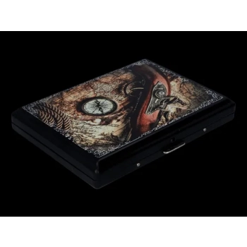 Czarna Papierośnica z Mapą w Opakowaniu Prezentowym Gentelo