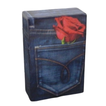 Etui na papierosy w stylu jeansowym z motywem róży, 20 szt.
