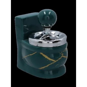 Zielona Popielniczka w Kształcie Kibelka Toalety Zamykana Obrotowa Gentelo