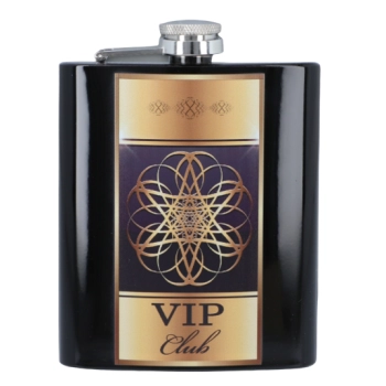 Elegancka Piersiówka Ze Stali Nierdzewnej z Nadrukiem VIP Club 7 OZ dla Mężczyzn