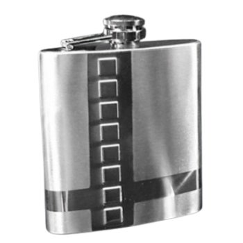Elegancka Piersiówka ze Stali Nierdzewnej z Motywem Krzyża 210 ml