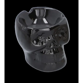 Czarna Popielniczka w Kształcie Czaszki Dekoracyjna Ceramiczna 8 x 8 cm
