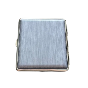 Niebieska Papierośnica Metalowa Gładkie Szczotkowane Wykończenie Gentelo