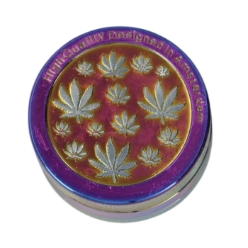 Młynek do Tytoniu Ziół Suszu CBD Grinder Tęczowy z Listkami Marihuany