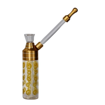 Mini Fajka Wodna Bongo Butelka  Szklana Chillout Smoke Żółte Emotki