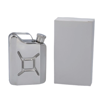 Srebrna Piersiówka w Kształcie Kanistra Stal Nierdzewna 4 OZ ok. 120 ml