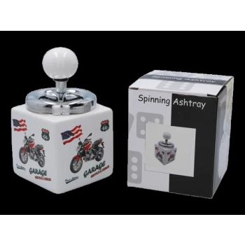 Popielniczka Ceramiczna z Metalową Pokrywką Garage Service & Repair