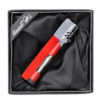 Zapalniczka Prezentowa z Krzesiwem typu Jet Gazowa z Regulacją Czerwona