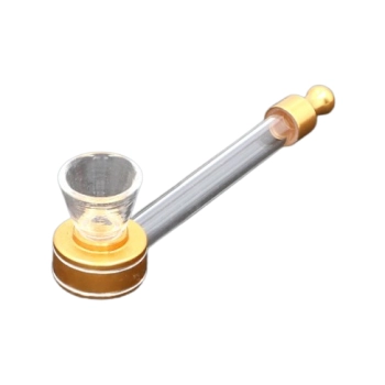 Cygarniczka Szklana Lufka Fifka Fajeczka z Ustnikiem 11 cm Żółta