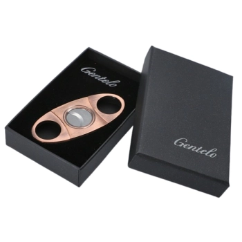 Srebrna Metalowa Obcinarka Do Cygara w Eleganckim Opakowaniu Prezentowym